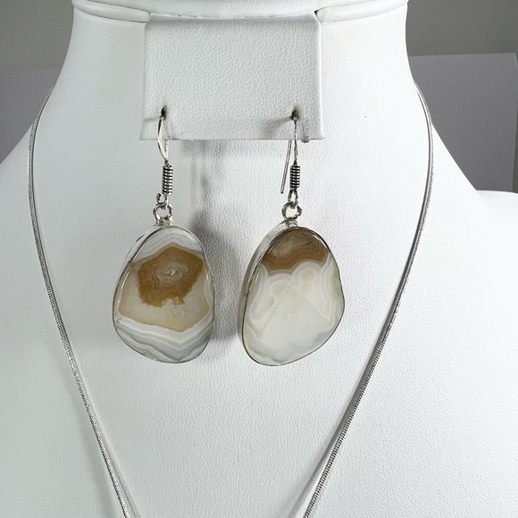 Solar Quartz Pendant & Earrings 925 Gemstone Set - Picture 5 of 12